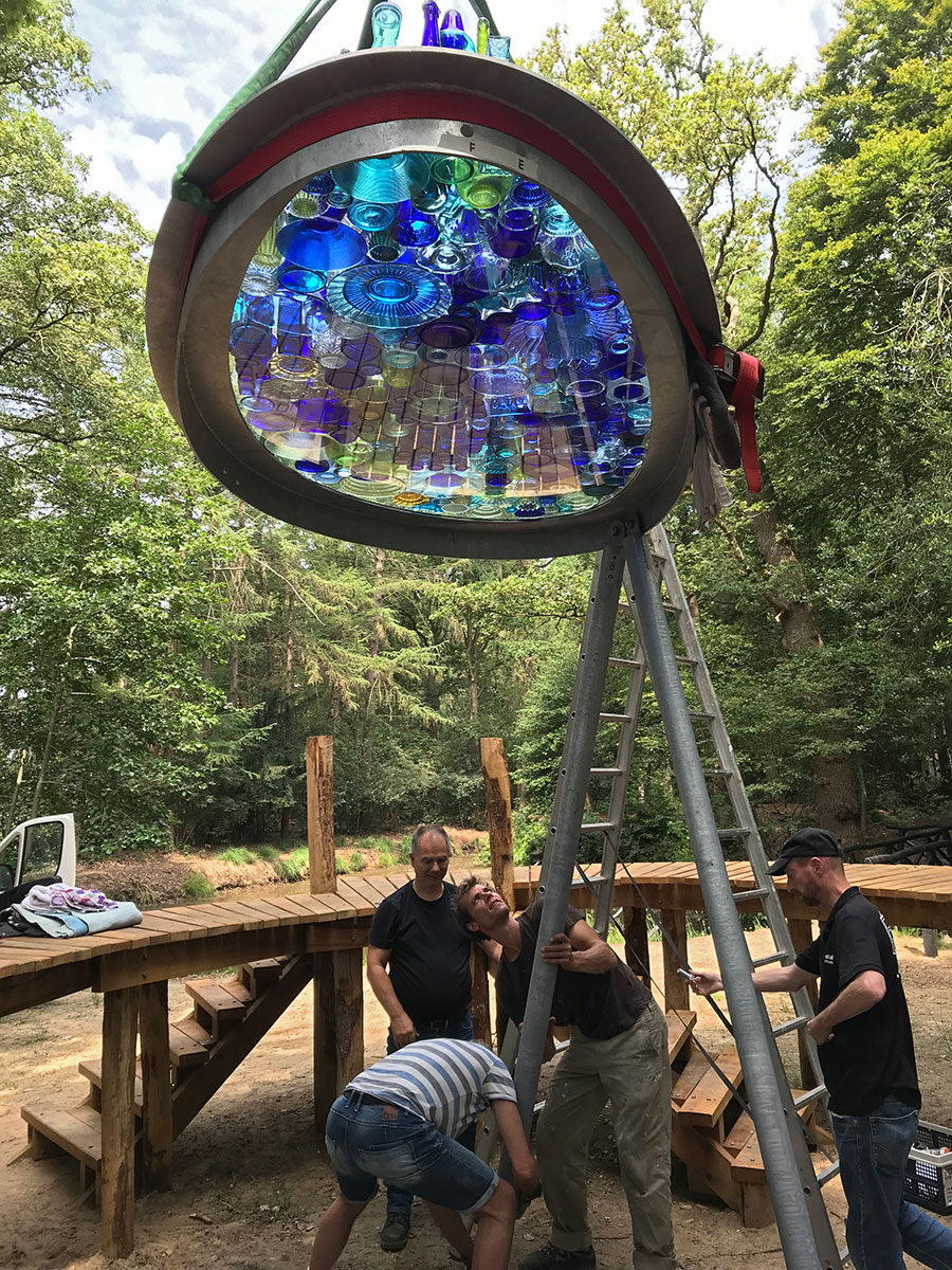 Assembling the work in the Molenbosch Wood